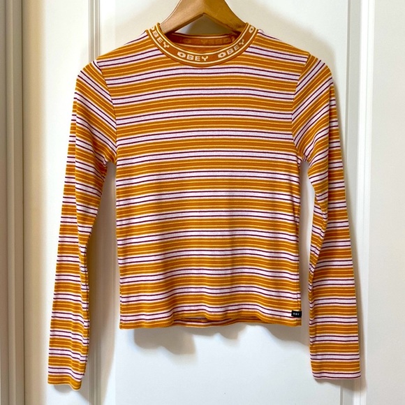 Obey Ribbed Crop Top - Picture 1 of 7